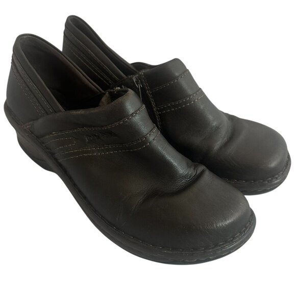 Josef Seibel Brown Slip-On Clogs Comfort Leather Classic Size 40 9 9.5 Women's - Picture 1 of 13